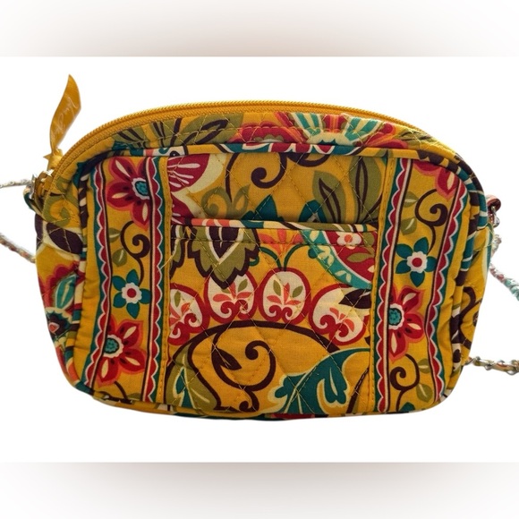 Vera Bradley Provencal Patter Yellow Multicolor Credit Card Pockets Crossbody - Picture 1 of 14